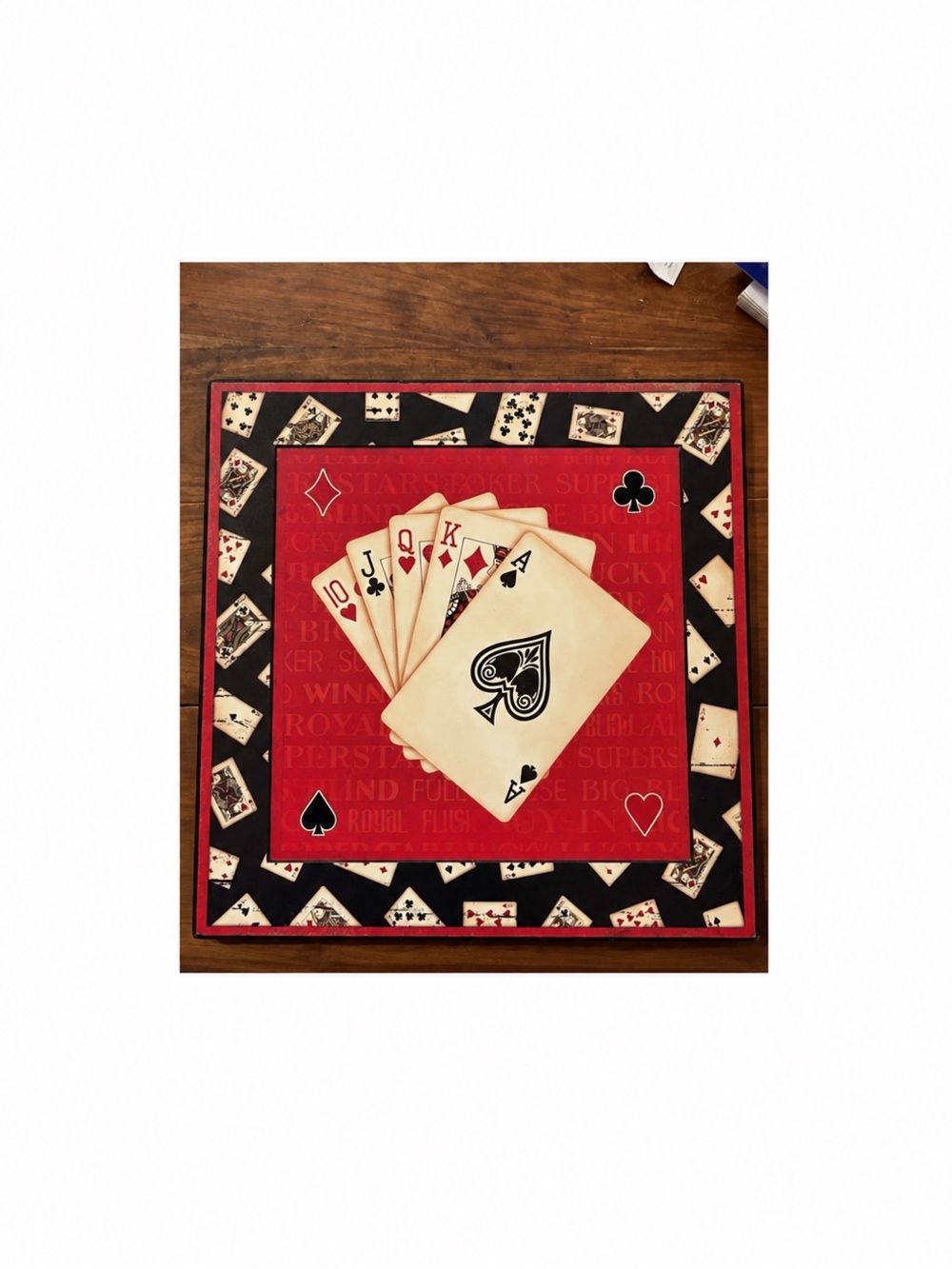 Red Playing Card Game Table Mat - Home Games